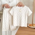 thumbnail image 5 of EYWGYA Ensembles de Vêtements pour Filles, Ensemble de Pyjama Respirant 2 Pcs pour Filles, T-Shirt Imprimé à Manches Courtes à Col Rond et Shorts à Enfiler pour Temps Chaud, 5 of 5