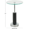 thumbnail image 3 of DecMode 14" x 21" Black Marble Round Accent Table with Silver Metal Rod and Base, 1-Piece, 3 of 9