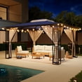 thumbnail image 6 of KAMEROUT 13'x11' Patio Gazebo, Double Tiered outdoor gazebo with Mosquito Nettings for Backyard, Garden, Lawn, Navy Blue, 6 of 12