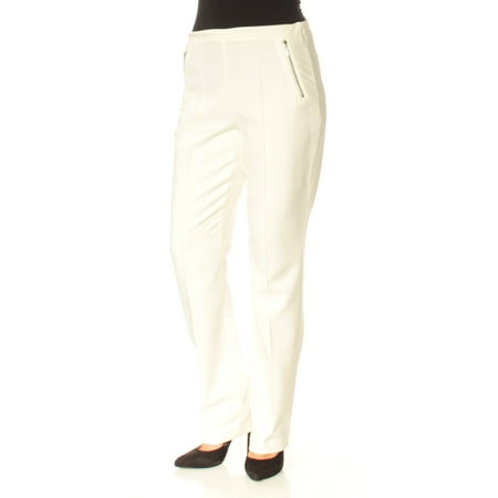White Womens Pants - INC Womens White Curvy Fit Straight leg Wear To Work Pants Size: 6