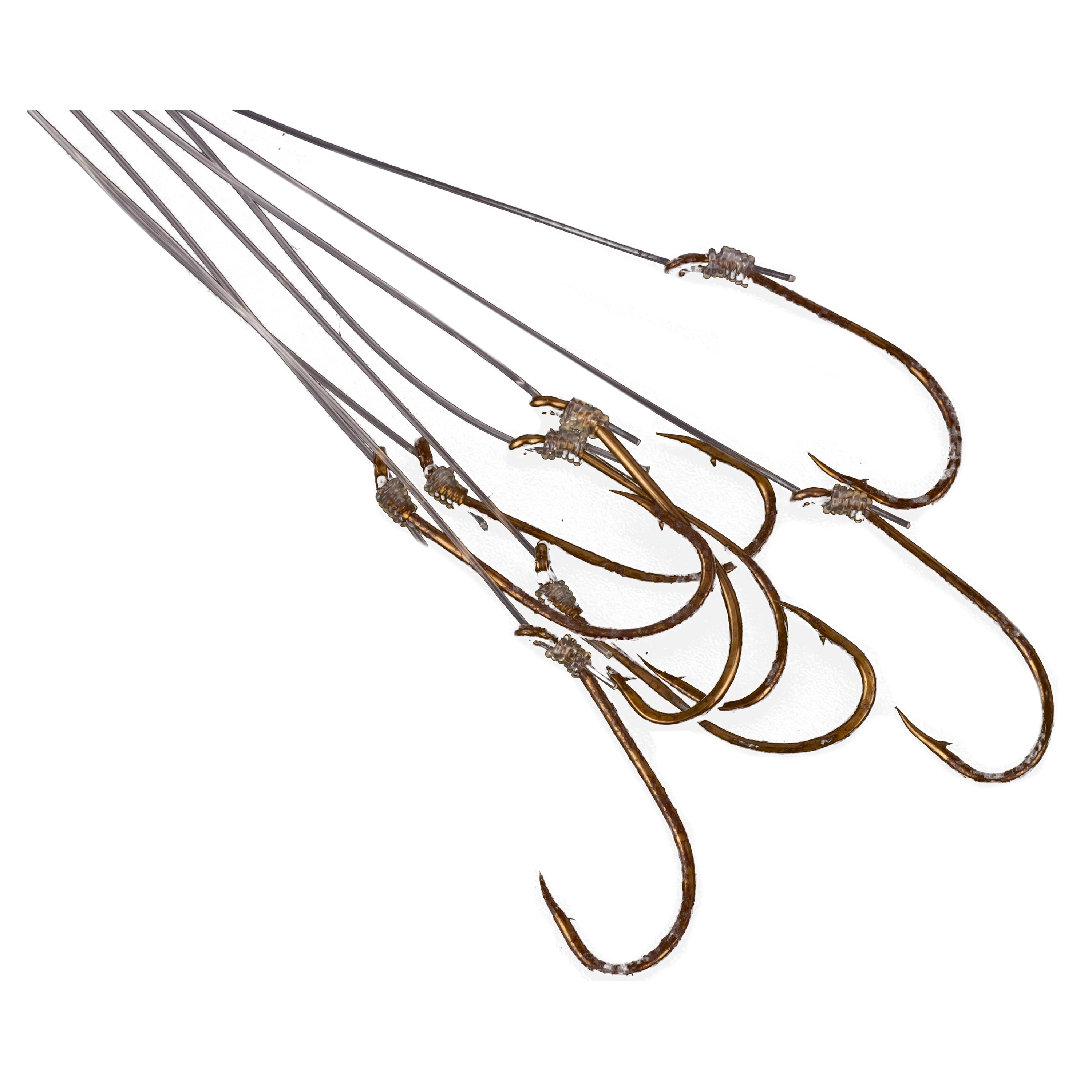 (12 pack) Ozark Trail Plain Shank Snelled Fishing Hooks, Size 4, 8-Pack