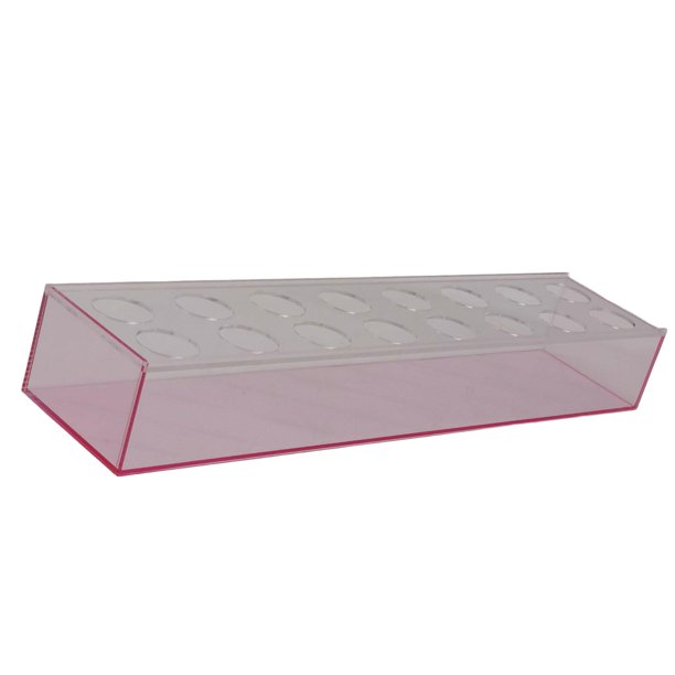 Jarrón de flores rectangular de acrílico, contenedor de flores, decoración floral rosa