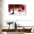 thumbnail image 3 of Elephant Stock Scarlet Picnic Dream Tree Wall Art - Horizontal Multi Panel Canvas - Living Room Wall Decor - Floral And Botanical Multi Panel - Red And Beige Decor By Ashvin Harrison - 33" x 20", 3 of 8