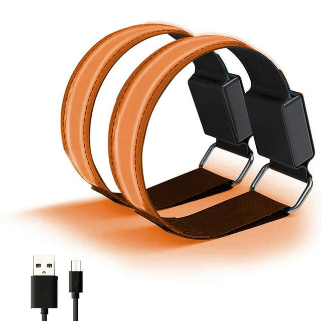 Banda reflectante recargable por USB NikouMX pulsera LED 2 piezas