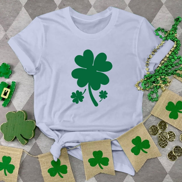 T-shirt de la Saint-Patrick pour Femmes Mode Col Rond Imprimé Manches Courtes T-shirt Décontracté Ample Hauts T-Shirts de la Saint-Patrick pour Femmes
