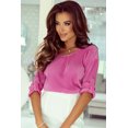 thumbnail image 1 of Women's Rose Pleated Texture Roll Tab Sleeve Blouse, 1 of 5