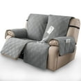 thumbnail image 2 of 100% Waterproof Loveseat Recliner Cover, Non Slip Split Loveseat Covers for Reclining Loveseat with Elastic Straps, Washable Recliner Chair/Furniture Protector for Pets(2 Seater), 2 of 7