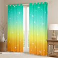thumbnail image 2 of Castle Fairy Kids Teens Universe Galaxy Cosmos Curtains Pack of 2 (42x84 Each),Starry Sky Curtains Blackout,Green Yellow Gradient Bedroom Curtains,Lightweight Room Decor, 2 of 6