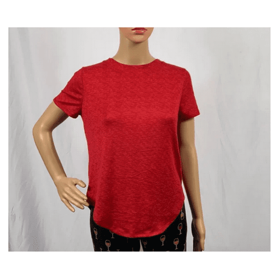 Roudelain Women's Whisperluxe Short Sleeve Top Pajama Polyester Flamingo Red - S