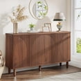 thumbnail image 4 of Tribesigns 59.4-Inch Farmhouse Sideboard Buffet Storage Cabinet with Doors for Kitchen Dining Room Living Room(Brown), 4 of 5