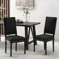 thumbnail image 3 of Dining Chairs Of 2, French Country Appeal - Upholstered In Black, Rectangular , Fluted Legs Theme, 3 of 6
