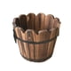 thumbnail image 1 of EeaseMX Maceta de madera maciza carbonizada con forma de flor, ideal para balcón, decoración del hogar, estilo retro, con boca ondulada, tamaño pequeño (marrón), 1 of 8