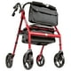 thumbnail image 1 of Andador plegable Hugo Mobility 700-961 con asiento y bolsa de sillín, color rojo, 1 of 5