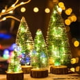thumbnail image 6 of BinKFF Mini Christmas Tree with Lights, Small Table Top Decorations, Desktop Miniature Pine Tree Xmas Holiday Decor Indoor Home, Bottle Brush Trees with Wooden Base, with Light, 6 of 8