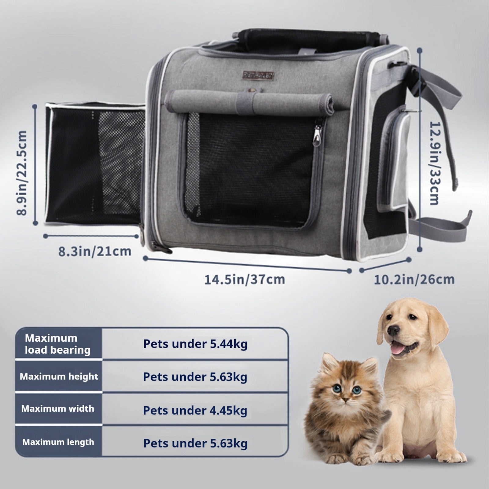 Foldable Front Bike Pet Backpack for Dogs 4 In 1 Convertible Shoulder Bag Car Seat with Cushion Reflective Strips Lightweight Durable Design for Small Travel Outdoor Adventures