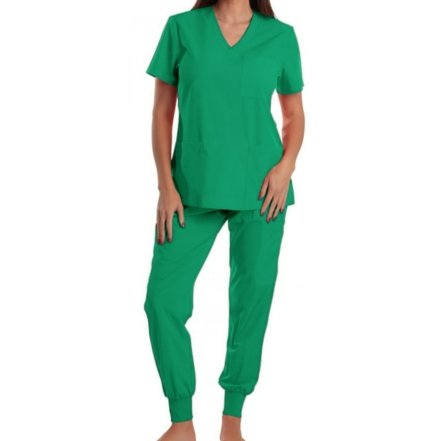Sarraus pour Femmes Col en V Manches Courtes Ensemble de Tenue de Travail Médecins Infirmières