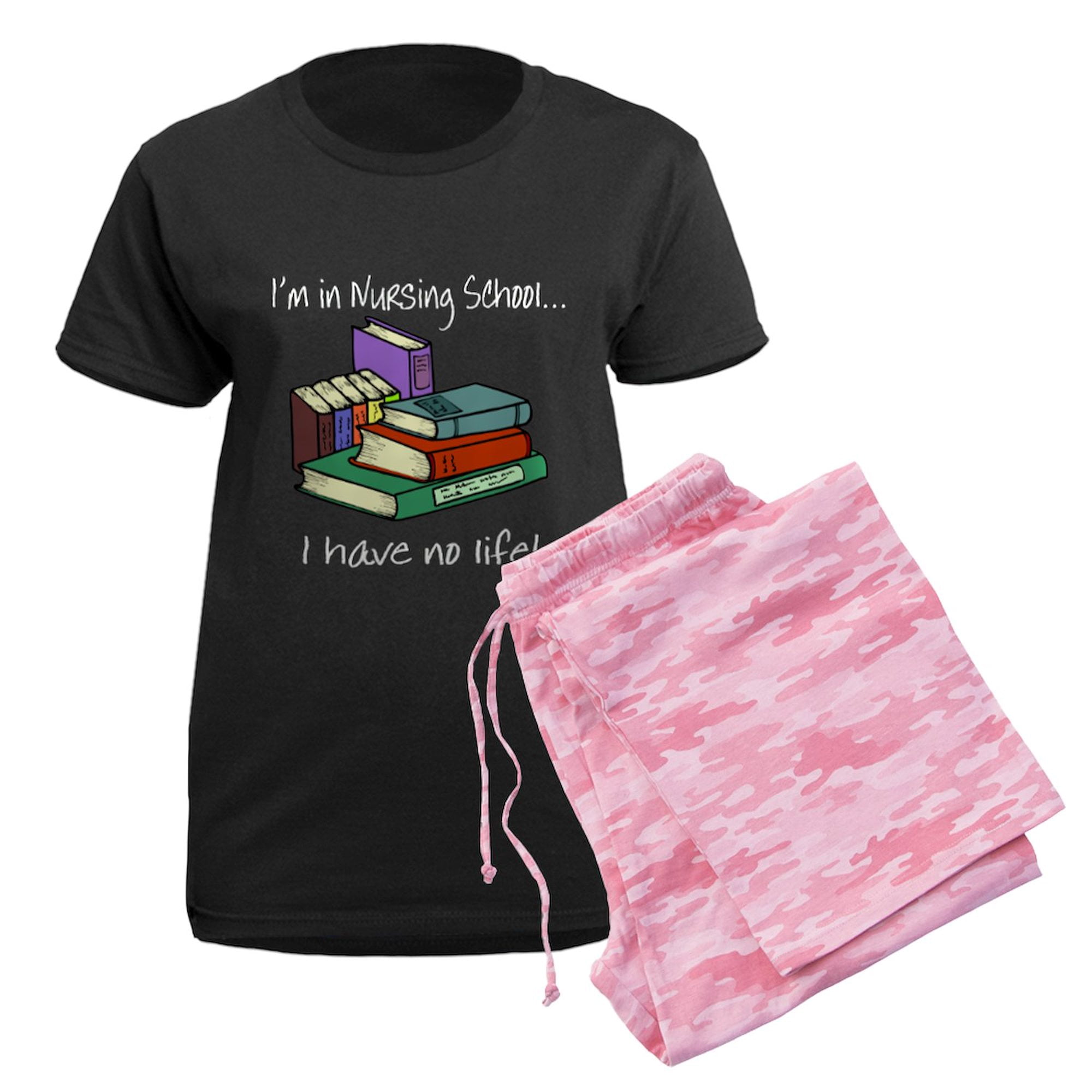 CafePress - Nursing School Women's Dark Pajamas - Women's Short Sleeve Print T-Shirt and Pants Dark Cotton Pajama Set