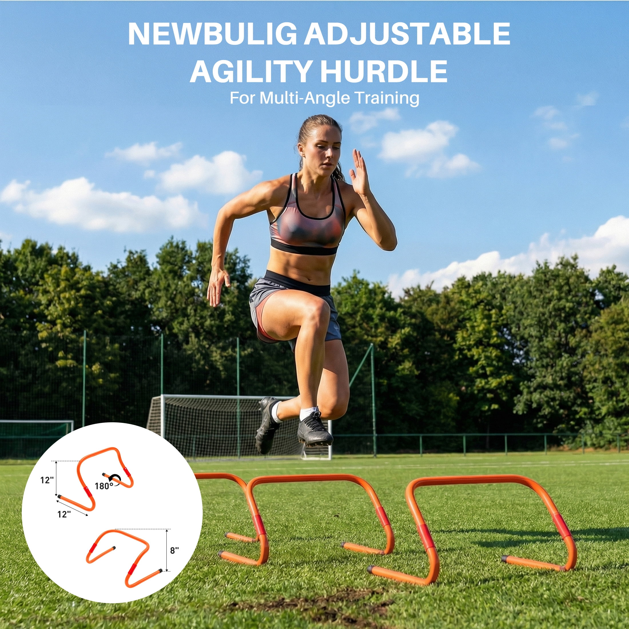 EDX Agility Ladder Speed Training Set - Adjustable Fitness Ladder for Footwork, Coordination & Agility Drills Indoor Outdoor, Orange