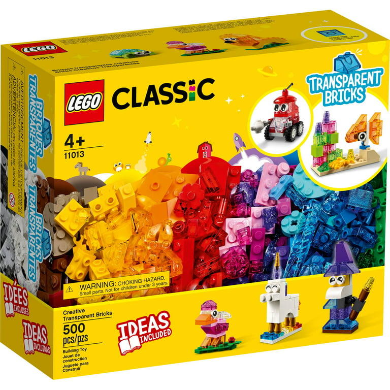 LEGO Classic Creative Transparent Bricks Building Set 11013, Wizard and  Animal Toys Including Unicorn, Lion, Bird, and Turtle, Educational Toy Gift  Idea for Preschool Kids Ages 4+