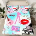 thumbnail image 2 of Erosebridal Guitar Piano Bed Sheets King,Red Lips Bedding King Size,Music Theme Sheet Set King,Lightweight Dreamy Bedroom Decorative,4 Pieces, 2 of 7