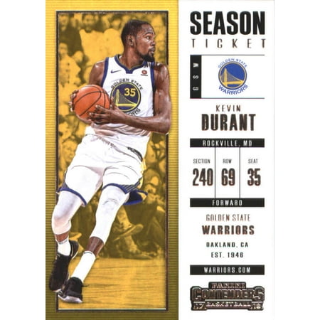 2017-18 Panini Contenders Season Ticket #18 Kevin Durant Golden State Warriors Basketball Card