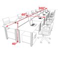 thumbnail image 2 of 10 Person Modern Metal Leg Office Workstation Desk Set, #OT-SUL-FPM69, 2 of 2