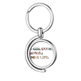 thumbnail image 1 of Quote About Girls Art Deco Fashion Rotating Keychain Metal Keyring Holder, 1 of 2