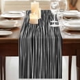 thumbnail image 3 of Table Runners 70 Inches Long Dress Scarves, Black Striped Farmhouse Coffee/Dining/Kitchen Table Decor, Holiday Table Runner, Retro Wave Lines Texture Simple 13x70 Inch, 3 of 9