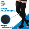 thumbnail image 6 of Opaque Open Toe Compression Thigh High for Pregnant Women 20-30mmHg - Black, Small, 6 of 10