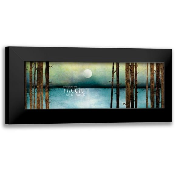 Rae, Marla 14x7 Black Modern Framed Museum Art Print Titled - Love You to the Moon and Back