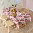 thumbnail image 4 of Pink Cow Strawberry Hug Pattern Rectangle Tablecloth 60"x102",Waterproof Polyester Rectangle Table Cloth, Wipeable Spillproof Polyester Tablecloth for Dining, Camping, Indoor and Outdoor, 4 of 6