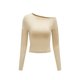 thumbnail image 1 of Camiseta de primavera para mujer, Tops con hombros descubiertos, camisetas informales ajustadas para adolescentes para caminar L, 1 of 7