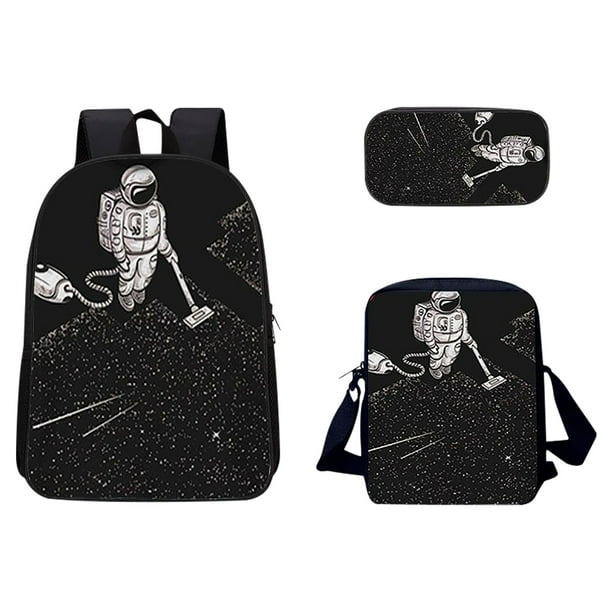 Bolso de escuela con patrón de animales en 3D, bolso multifunción de viaje transpirable para exteriores, 3 piezas Wmkox8yii jkg5014