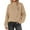 Khaki, variant on Itsame Women Knitted Sweater High Neck Pullover Sweatershirt Long Sleeves Solid Color Sweatshirts Beige Size L