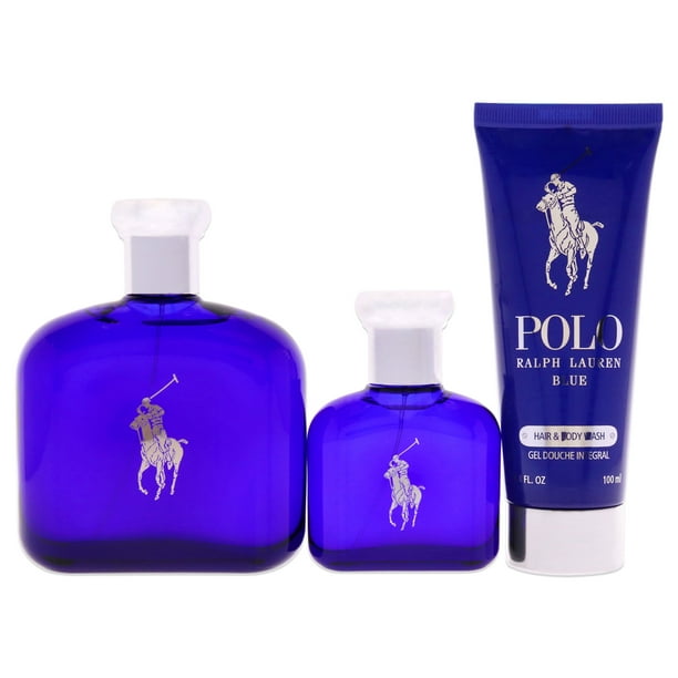 POLO Ralph Lauren セット Ralph Lauren Polo BLUE Men 3 pc Gift Set 125ml + 30ml Edp Spray +