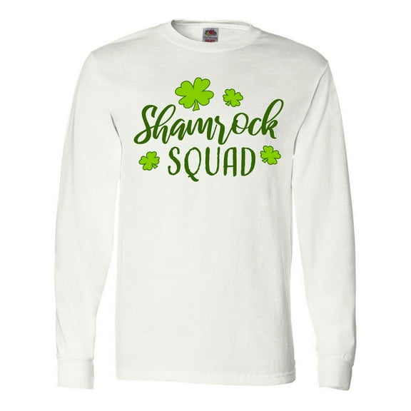 Inktastic Shamrock Squad with Four Leaf Clovers Long Sleeve T-Shirt