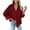 Red, variant on Women's Corduroy Button Down Shirt Oversized Blouse Long Sleeve Casual Top With Pockets Warm Soft Jacket Style Navy,XXL