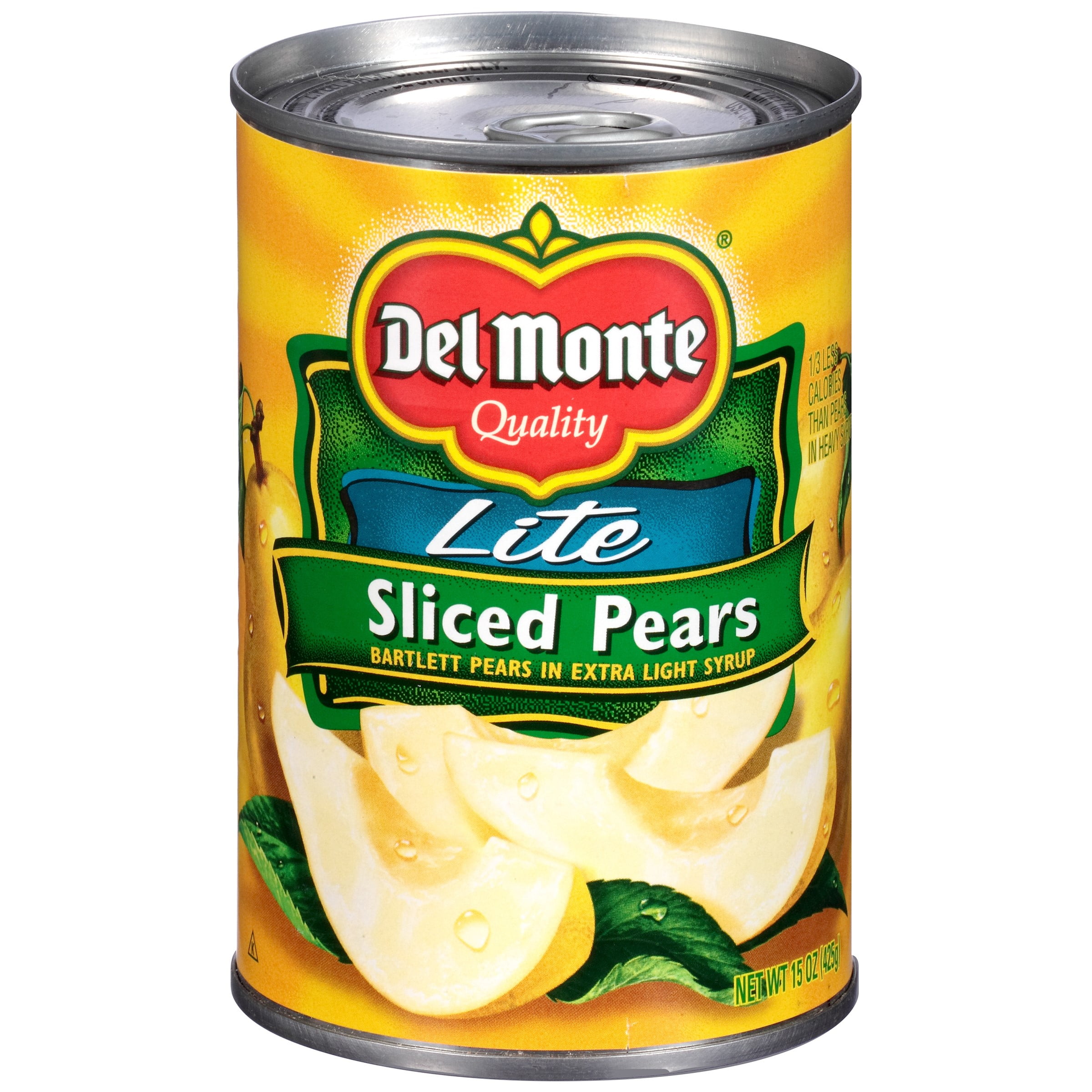 Del Monte Sliced Pears, Lite, 15 Oz