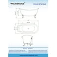 thumbnail image 3 of WOODBRIDGE 59" Slipper Clawfoot Bathtub with Solid Brass Polished Chrome Finish Drain and Overflow,BTA1540, 3 of 4