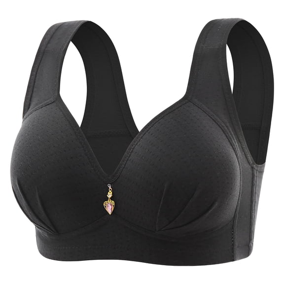 Bibifish Womens Push Up Bras Summer Breathable Mesh Wide Straps Wireless Bras Solid Color Soft Daily Wear Ladies Comfort Bras