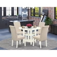 thumbnail image 2 of East West Furniture Sudbury 5-piece Wood Dining Set in Linen White/Cream, 2 of 6