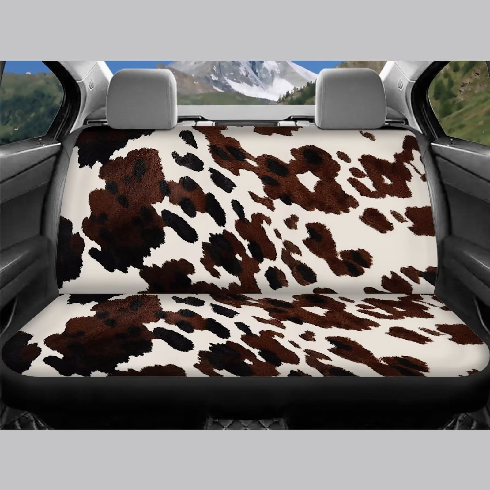 Pzuqiu Brown Cow Car Seat Covers Full Set Lightweight Front and Rear Seat Cover Set Breathable Car Seat Covers Front Seats Back Seats Easy to Install Universal Fit Most Cars Sedans Trucks