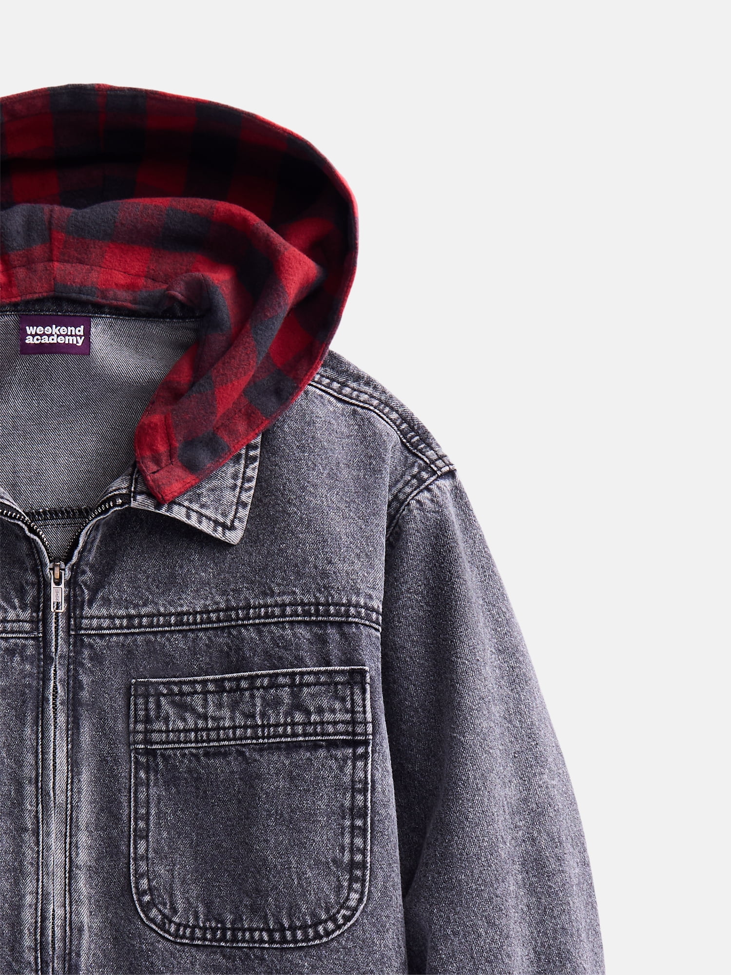 Weekend Academy Boys Hooded Denim Shacket, Sizes 4/5-18
