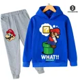 thumbnail image 1 of Super Mario Bros, 2024 Sudadera con capucha de manga larga para niños, pantalones largos, abrigo informal para niños y niñas, suéter lindo para niños, 1 of 1