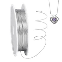 3.2 FT 0.5mm Iron Wire for Jewelry Making Craft Wire Resistant Beading Wire Silver Craft Wire for Jewelry Making Supplies DIY Crafting 25 Gauge