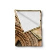 thumbnail image 2 of Rustic Soft Flannel Fleece Throw Blanket, Medieval Middle Age Door Exit with Gothic Ornate Features Britain Theme, Cozy Plush for Indoor and Outdoor Use, 60" x 80", Cream, by Ambesonne, 2 of 6