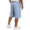 thumbnail image 5 of Delconic Men Classic Gingham Plaid Quick Dry Casual Shorts Skin Friendly Stretch Waist Deep Side Storage Pockets Short Trousers For Spring Summer Royal Blue 2XL, 5 of 5