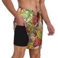 thumbnail image 2 of Gukieu Bright Mushrooms Print Men's Double Layer Sports Swim Trunks, Quick Dry Adjustable Waist Swim Shorts Swimwear-XX-Large, 2 of 6