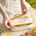 thumbnail image 3 of Lunch Bag, Cartoon Zippered Portable Insulated Thermal Cooler Handheld Bento Box for Adults Work Office Picnic Travel Outdoor Lightweight Durable Food Container 9.06x11.02in Yellow, 3 of 4