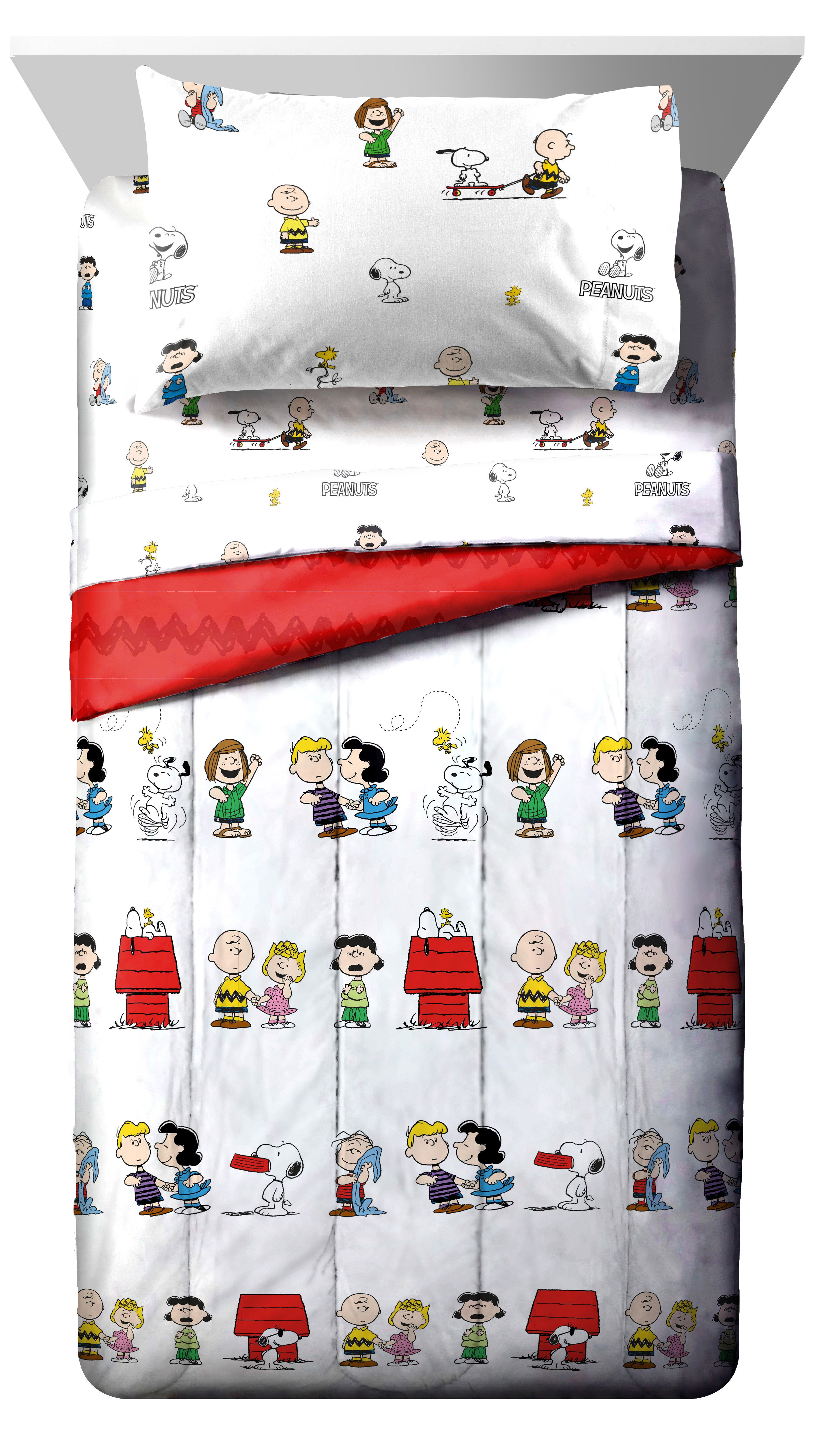 Details about   Peanuts 'Charlie Brown and Snoopy Best Friends' 5-Piece Twin Bed Set with Bonus 